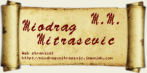 Miodrag Mitrašević vizit kartica